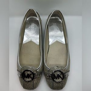Michael Kors Sparkling Silver Ballet Flats
